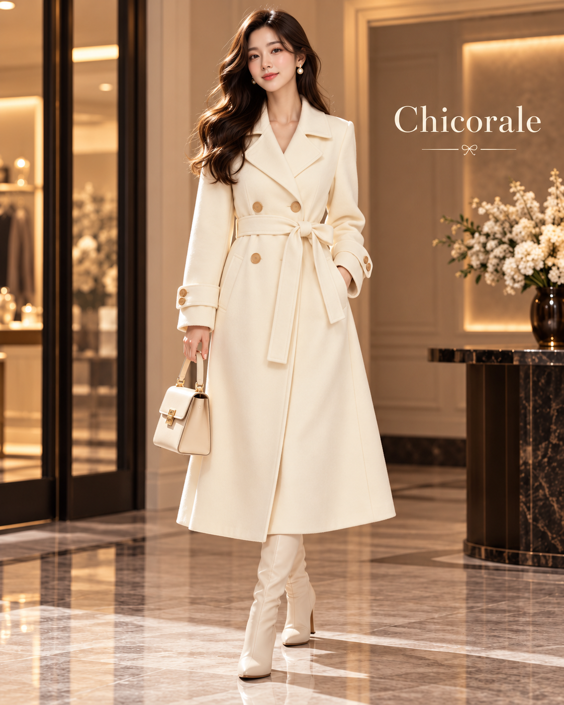 معطف Chicorale Classic Belted Coat